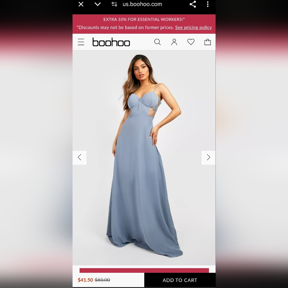 NWT Boohoo Contrast Lace Corset Maxi Dress